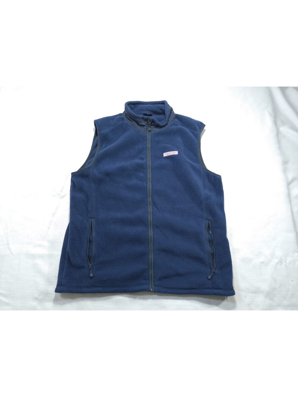 Vineyard Vines Vest Mens Large Blue Fleece Full Zip Golf Casual Sweater